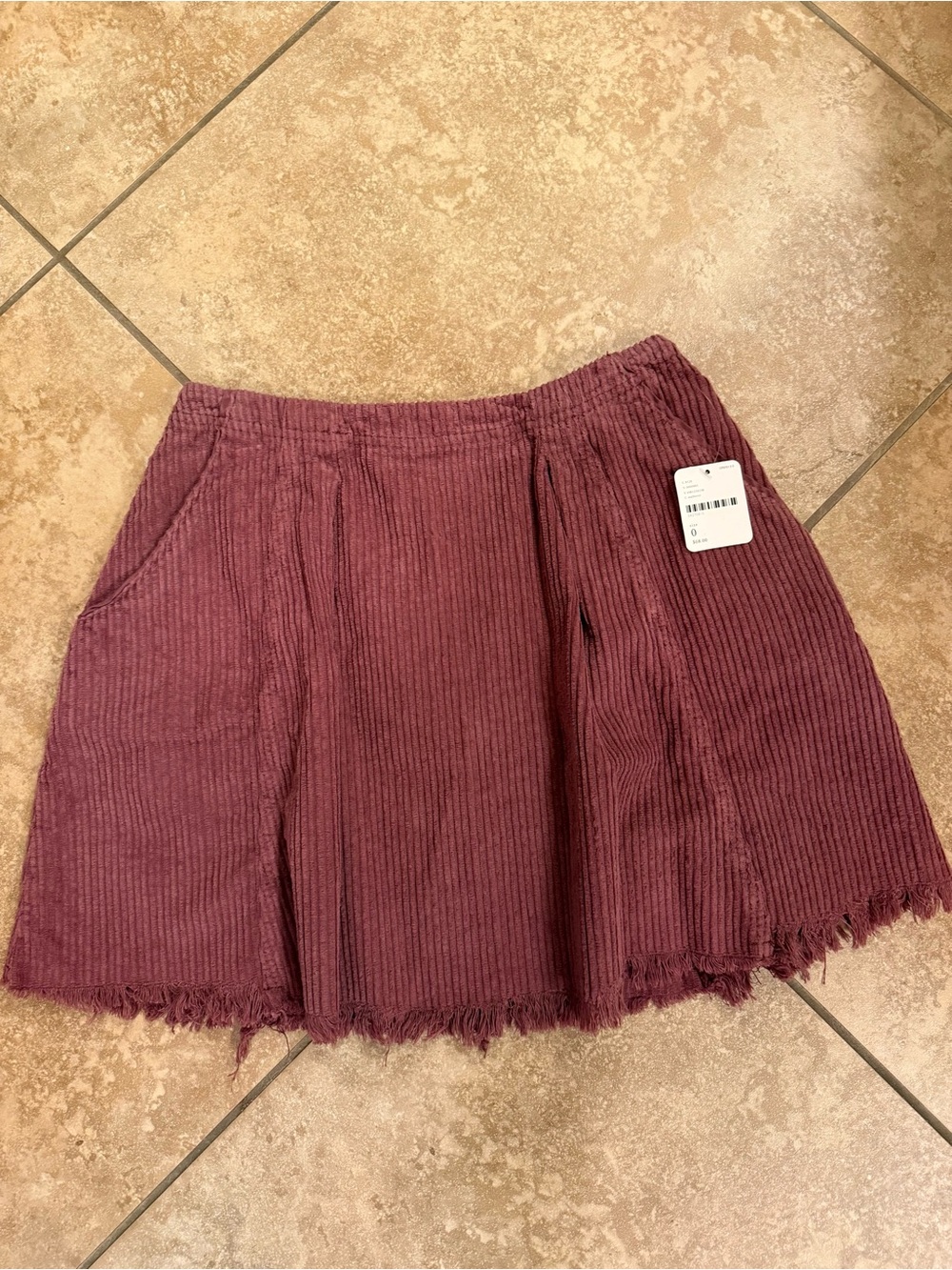 Free People Corduroy A-Line Mini Skirt in Dusty Rose